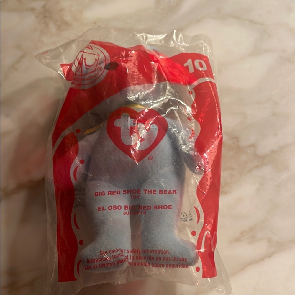 Ty Big Red Shoe Bear Plush in Blue and Red